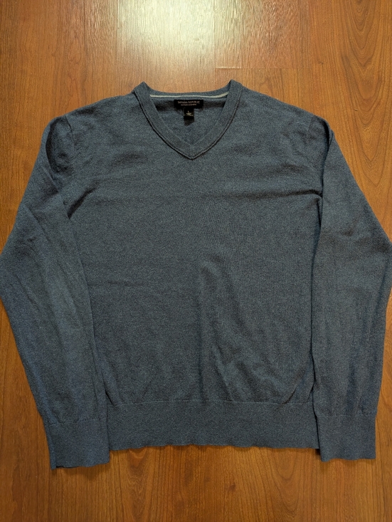 J. Crew Other - J.Crew Everyday Cotton/Cashmere V-Neck Sweater Blue/Grey Mens Large (Small Flaw)
